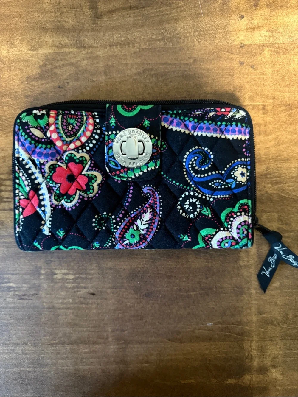 Vera Bradley Quilted Turn lock Wallet in Kiev Paisley